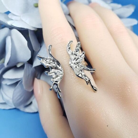 Brand New Silver Top Fashion Butterfly Style Ring - Picture 1 of 5